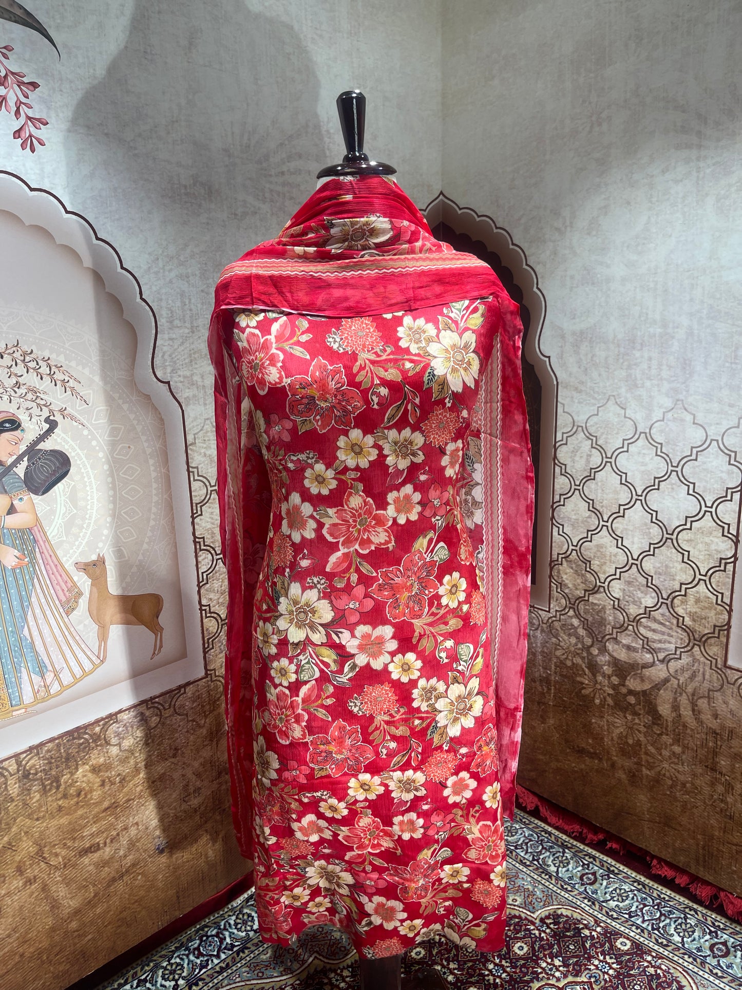 Chinon Chiffon Suits with Dupatta
