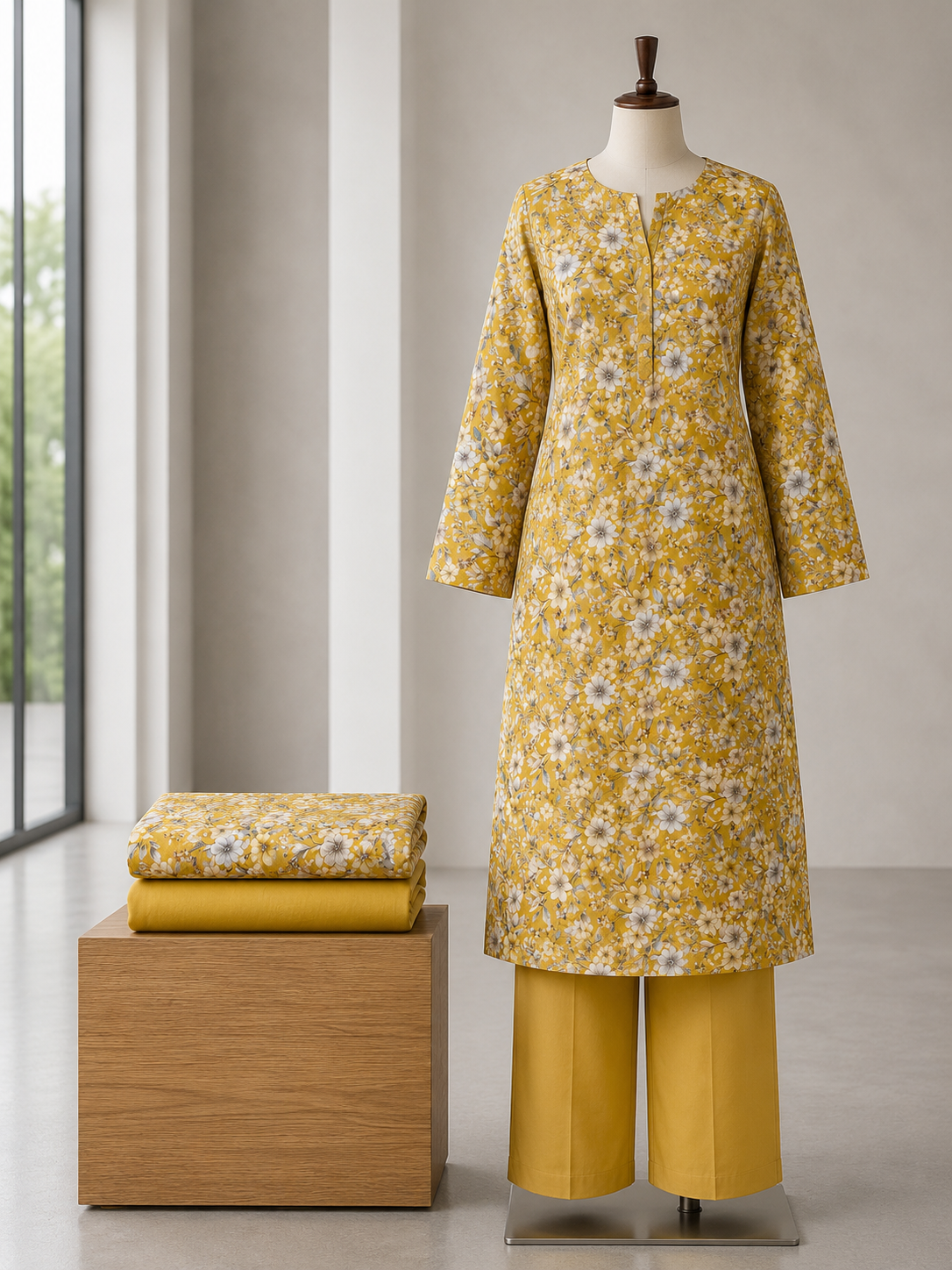 Cotton Print Unstitched Suit