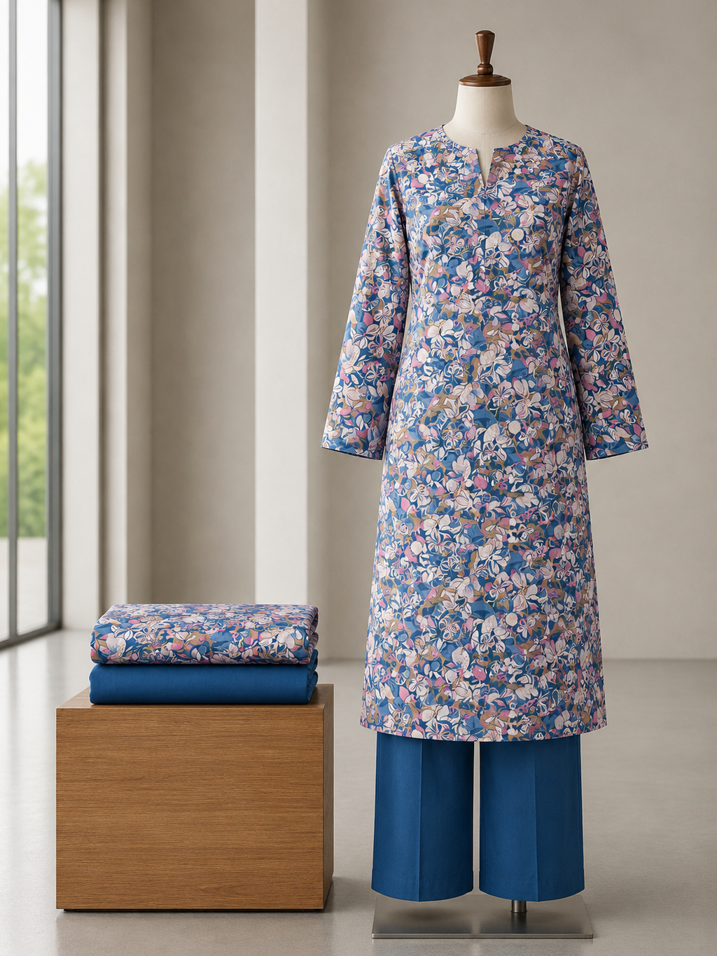 Cotton Print Unstitched Suit