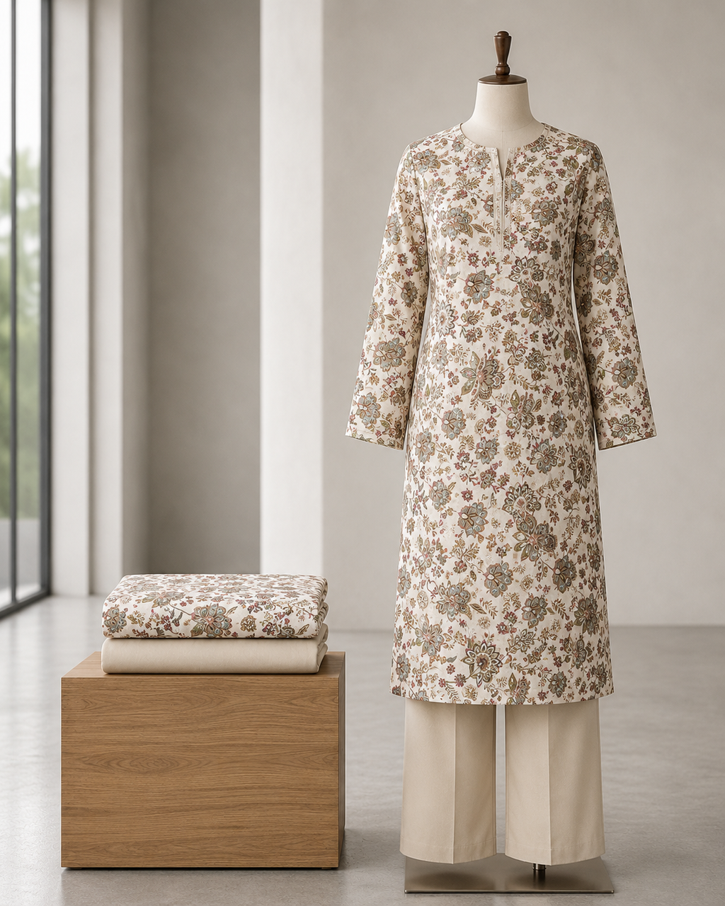 Cotton Print Unstitched Suit