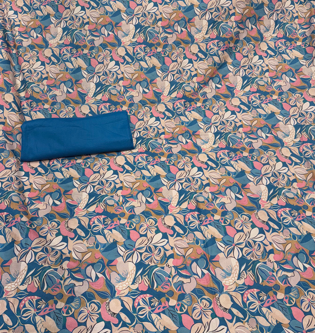 Cotton Print Unstitched Suit