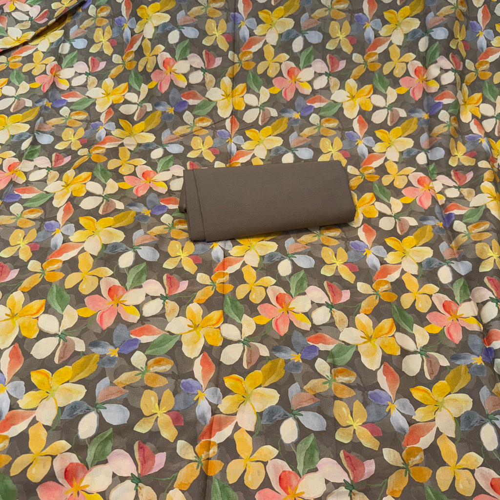 Cotton Print Unstitched Suit