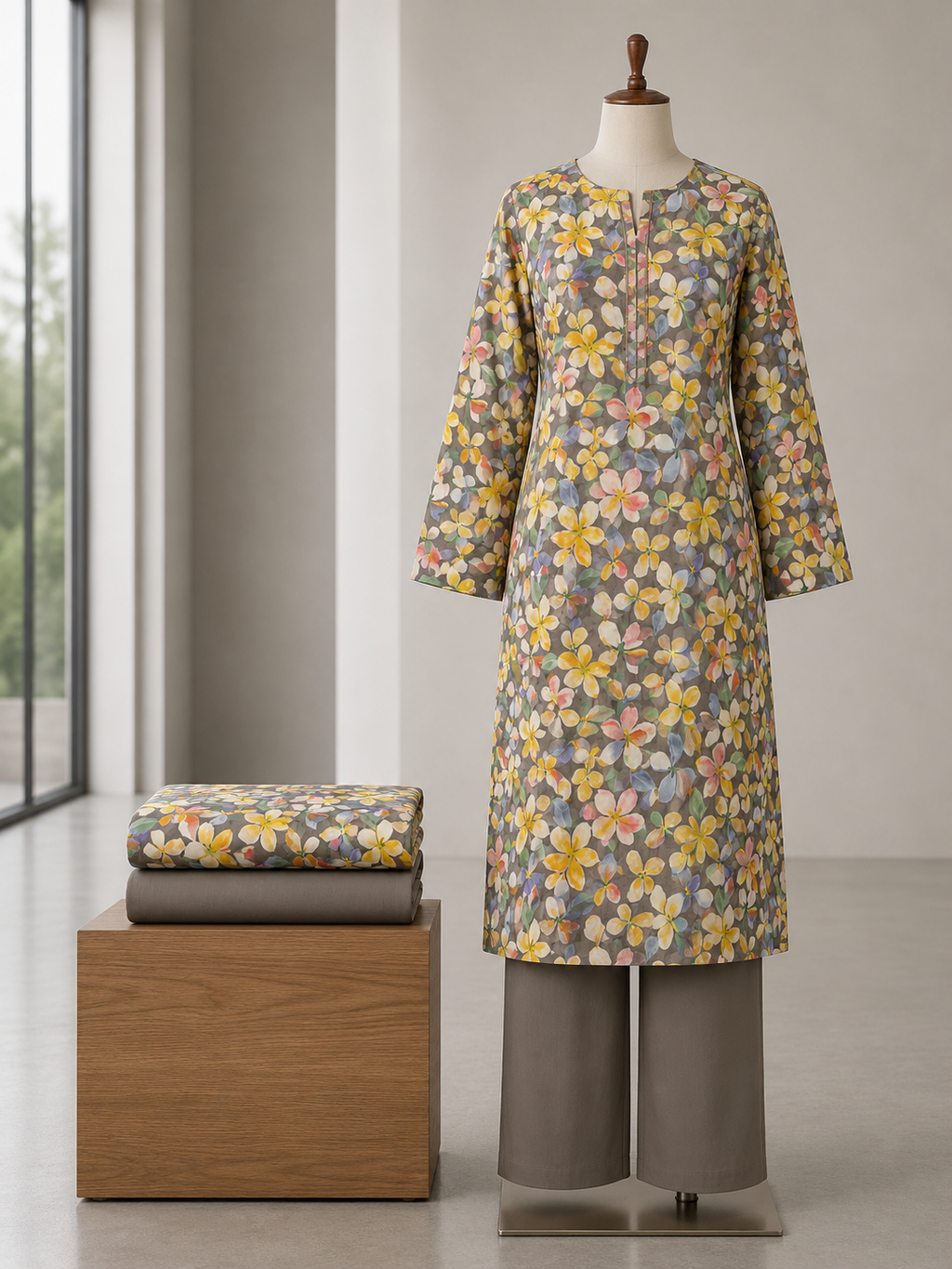 Cotton Print Unstitched Suit